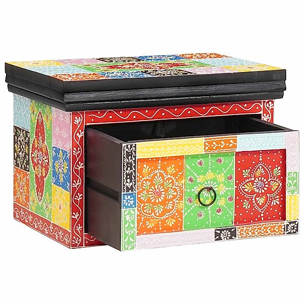 vidaXL Nachttisch 2 Stk Mehrfarbig 40 x 30 x 28 cm Massivholz Mango 4017587 günstig online kaufen