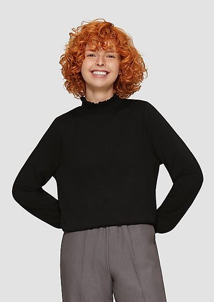 QS Sweatshirt mit Rüschenkragen günstig online kaufen