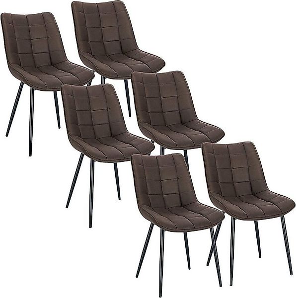 Woltu 4-Fußstuhl (6 St), Polsterstuhl aus Stoffbezug, bis 120 KG belastbar günstig online kaufen