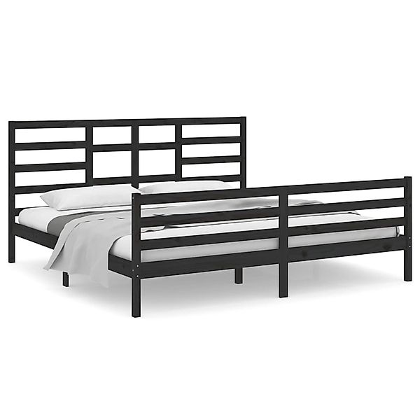 vidaXL Massivholzbett Schwarz 200x200 cm1084463 günstig online kaufen