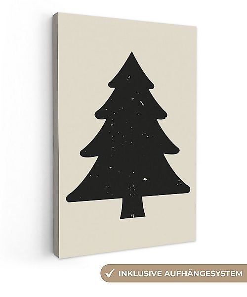 OneMillionCanvasses® Leinwandbild Weihnachtsbaum - Schwarzer Weihnachtsbaum günstig online kaufen