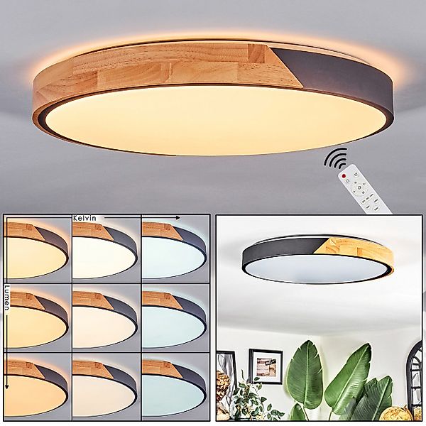 hofstein Deckenleuchte Deckenlampe aus Metall/Holz/Kunststoff in günstig online kaufen