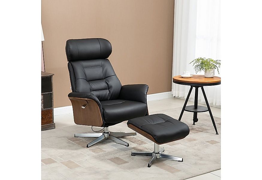 HOMCOM Relaxsessel Relaxsessel mit Hocker, mit Liegefunktion (Liegestuhl mi günstig online kaufen