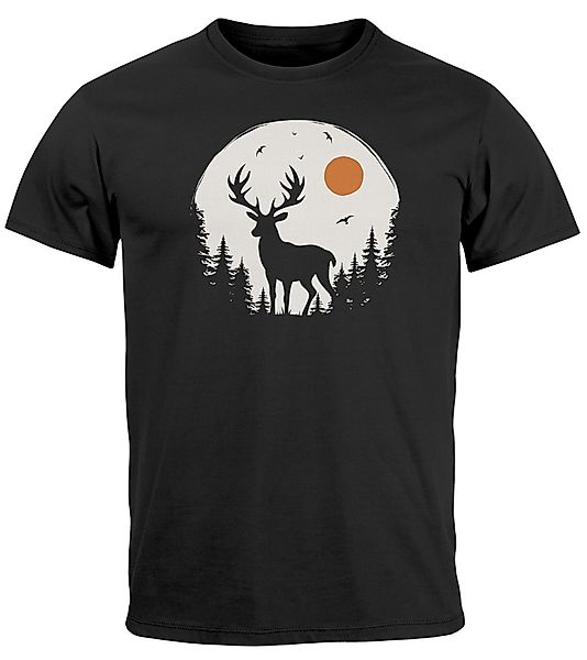 Neverless Print-Shirt Herren T-Shirt Frontprint Hirsch günstig online kaufen