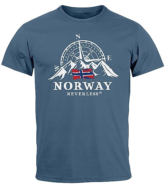 Neverless Print-Shirt Herren T-Shirt Norwegen Flagge günstig online kaufen