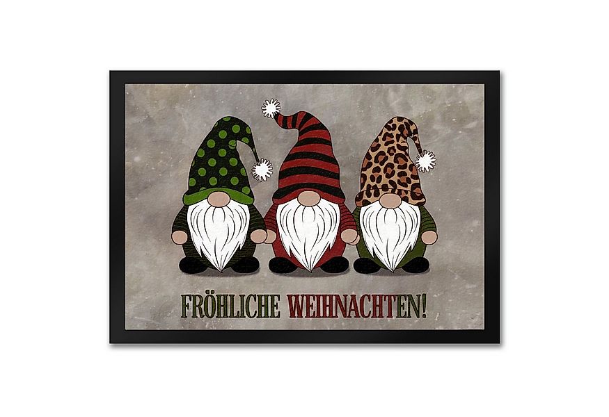 speecheese Fußmatte Drei Wichtel - Fröhliche Weihnachten Fußmatte in 35x50 günstig online kaufen