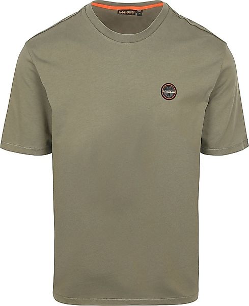 Napapijri Badge T-shirt Olivgrün - Größe L günstig online kaufen