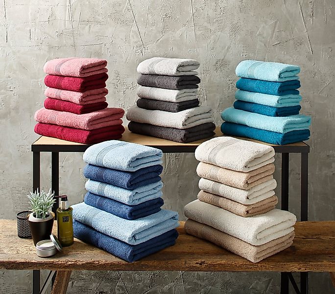 OTTO home Handtuch Set Anna, 2 Duschtücher 70x140, 4 Handtücher 50x100, Wal günstig online kaufen