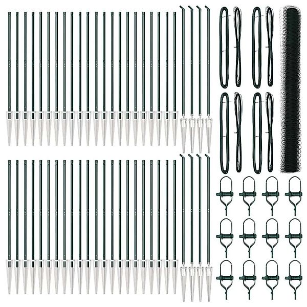 vidaXL Zaunpfosten Grün 100 x 1,5 m 50 mm Maschenweite Stahl und PVC 335317 günstig online kaufen