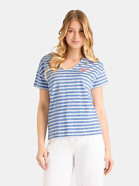 Lieblingsstück T-Shirt "DollyL" mit Rückenprint, V-Ausschnitt, gestreift günstig online kaufen