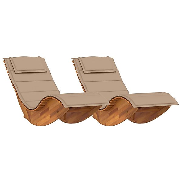 vidaXL Wipp-Sonnenliegen mit Kissen 2 Stück Massivholz Akazie 3329137 günstig online kaufen