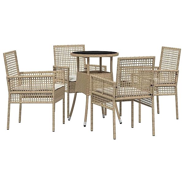 vidaXL Garten Essgruppe 5-Tlg Beige Poly Rattan 3334950 günstig online kaufen