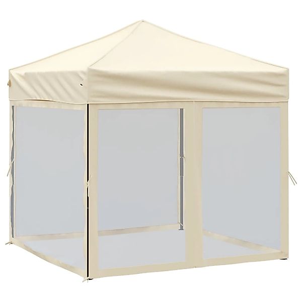 vidaXL Partyzelt Faltbar mit Seitenwänden Creme 2x2 m günstig online kaufen