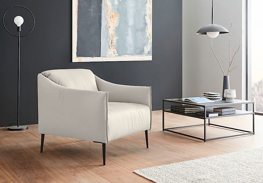 W.SCHILLIG Cocktailsessel "sally", mit Metallfüßen in Schwarz pulverbeschic günstig online kaufen