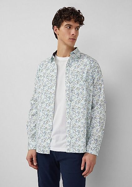 s.Oliver Langarmhemd Hemd Slim Fit: Langarmhemd mit All-over-Print und Kent günstig online kaufen