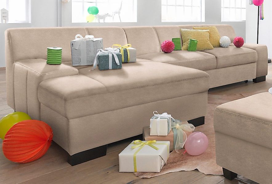 DOMO collection Ecksofa "Norma, elegant und modern, mit flachen Armlehnen, günstig online kaufen