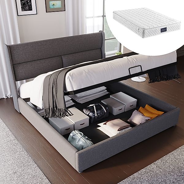 STILVORA Polsterbett 140x200 Stauraumbett Jugendbett Bettgestell günstig online kaufen