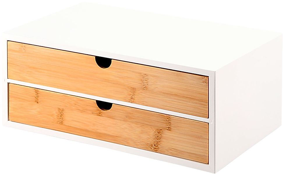 KESPER® Ablageregal Mini-Kommode mit 2 Ablageflächen, weiß/braun, FSC, 1-tl günstig online kaufen