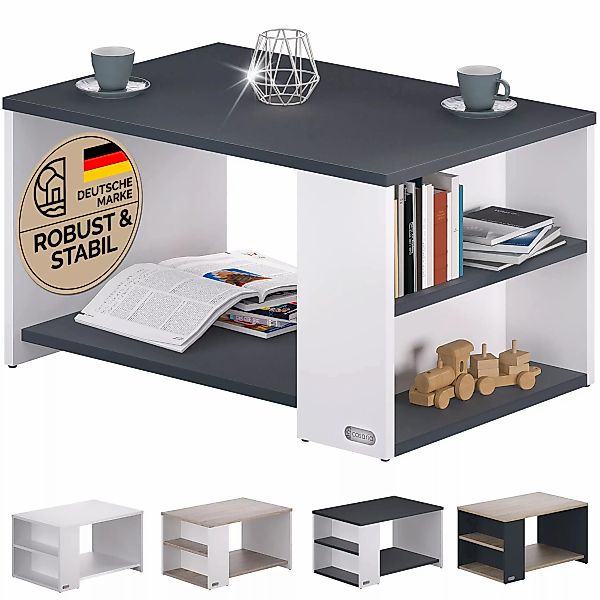 Couchtisch Santa Cruz Weiß/Anthrazit 90x60x50cm günstig online kaufen