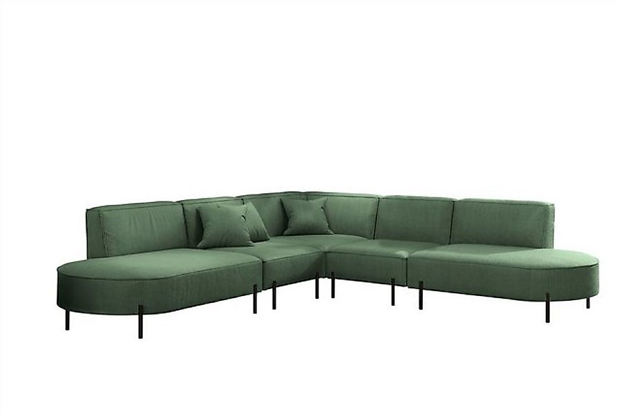 Fun Möbel Ecksofa Sofa VALENCIA Seite universal in Stoff, Rundumbezug günstig online kaufen