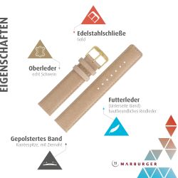 MARBURGER Uhrenarmband 14mm Leder Schwein Schweinsleder günstig online kaufen