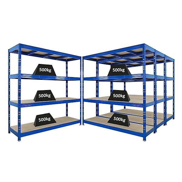 PROREGAL Mega Deal 4x Profi Schwerlastregal Rhino HxBxT 200x200x60cm 4 Span günstig online kaufen
