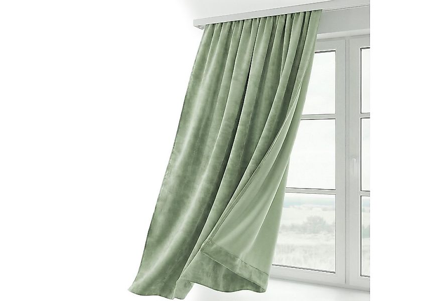 Beautex Verdunkelungsvorhang Samt Vorhang Kräuselband U-Band Gardine Velvet günstig online kaufen