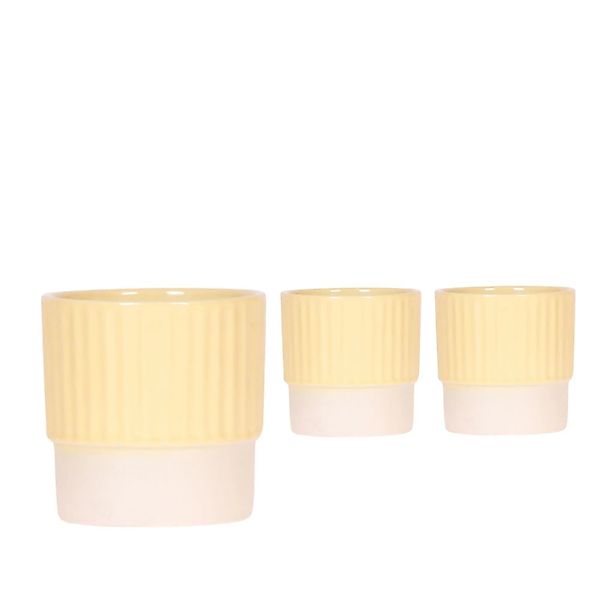 Keramik-Übertopf Butter Yellow Topf-Ø ca. 9 cm günstig online kaufen