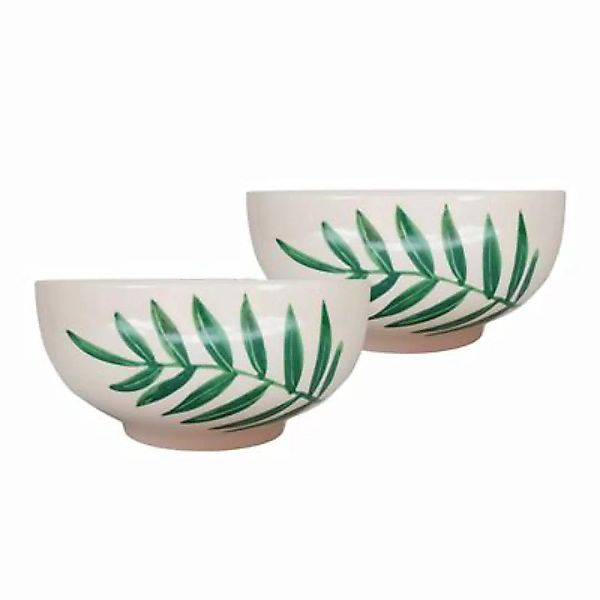 Neuetischkultur Müslischalen Keramik 2er-Set gemustert grün/weiß günstig online kaufen