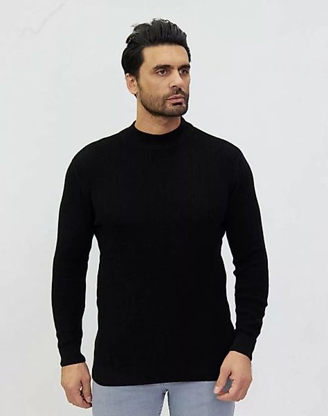 Denim Distriqt Strickpullover Stehkragen Pullover in feinem Muster Clover S günstig online kaufen