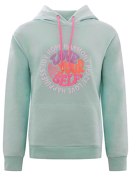 Zwillingsherz Sweatshirt in Pastell mit neonfarbener günstig online kaufen