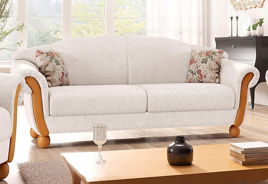 Home affaire 3-Sitzer "Milano, bequemes Sofa mit geschwungenen Armlehnen, L günstig online kaufen