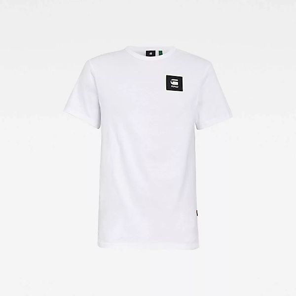 G-star Badge Logo+ Ribbed Kurzarm T-shirt L White günstig online kaufen