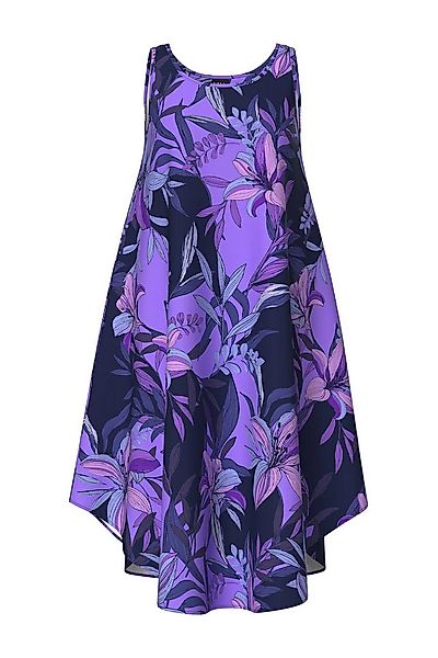 Ulla Popken Maxikleid Midikleid Lilienmuster A-Linie Rundhals ärmellos günstig online kaufen