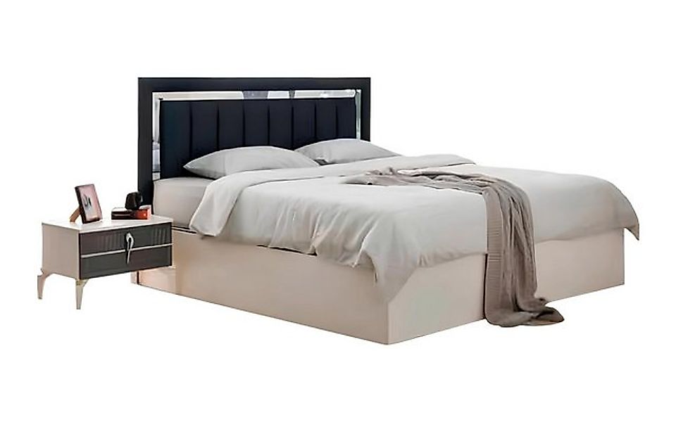 Xlmoebel Bett Modernes Design Doppelbett für das Schlafzimmer in Grau und W günstig online kaufen