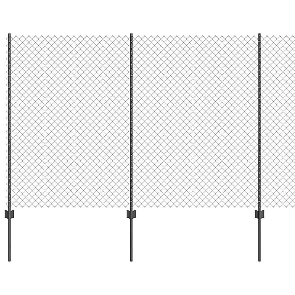 vidaXL Zaun mit Pfosten Grau 1,6 x 10 m Stahl und PVC 3336264 günstig online kaufen