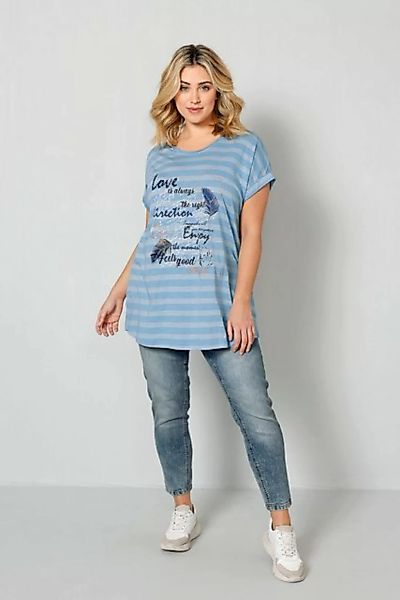 Janet & Joyce Rundhalsshirt Shirt mit Streifenmuster und Frontprint günstig online kaufen