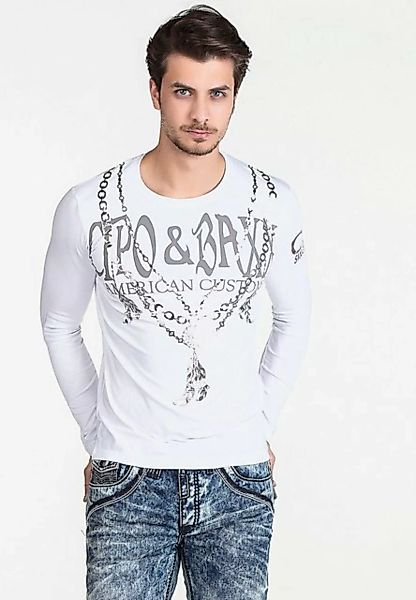 Cipo & Baxx Sweatshirt mit glänzendem Print günstig online kaufen