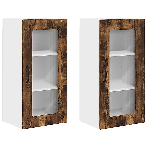 vidaXL Küchenwandschrank 2 Stk Geräucherte Eiche 40 x 31 x 80 cm 884645 günstig online kaufen