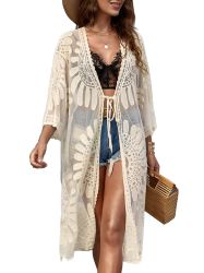 RWEUOQ Strandkleid Kimono Sommerkleid Damen Boho günstig online kaufen