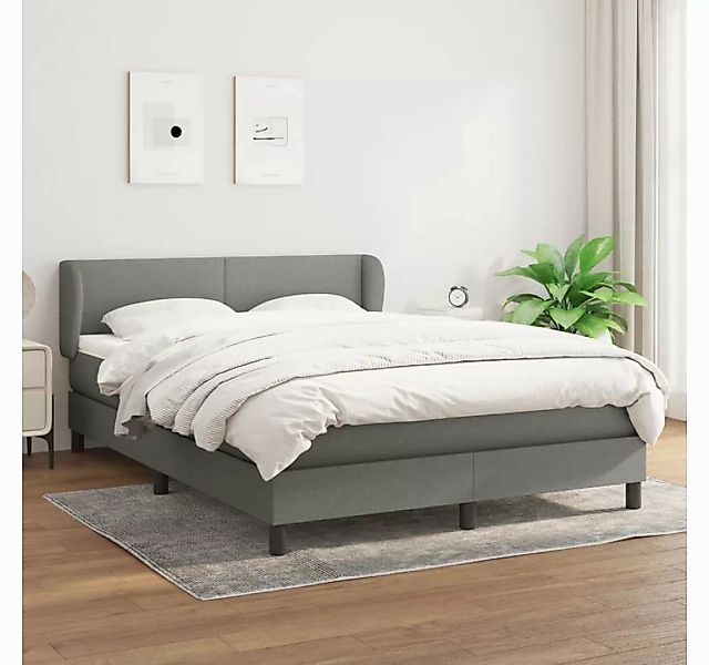 vidaXL Boxspringbett Boxspringbett mit Matratze Dunkelgrau 140x200 cm Stoff günstig online kaufen