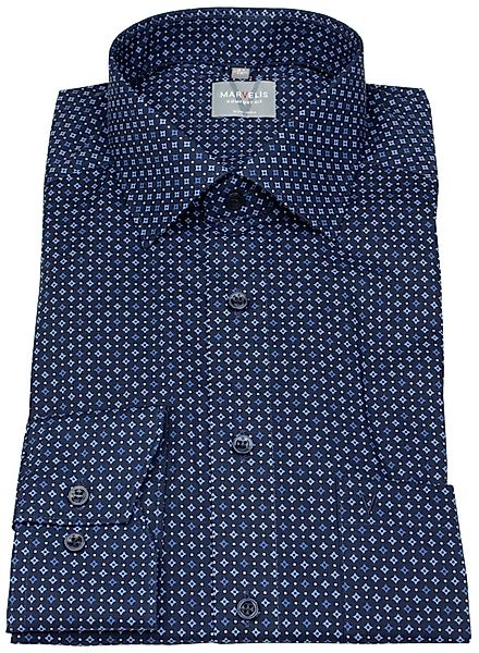 MARVELIS Langarmhemd Comfort Fit bügelfrei Kentkragen günstig online kaufen