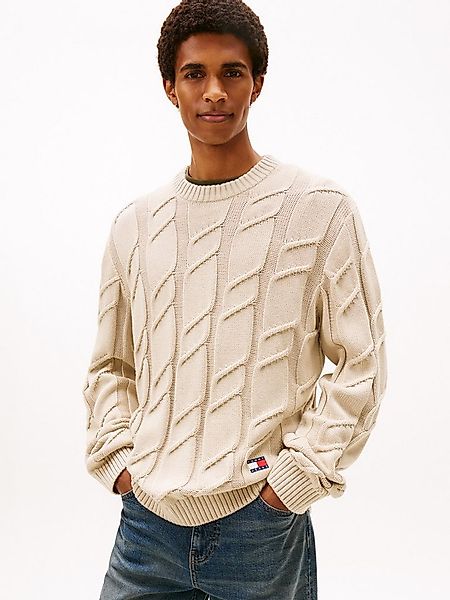 Tommy Jeans Rundhalspullover TJM REG CHUNKY CABLE Grobstrick mit Zopfmuster günstig online kaufen