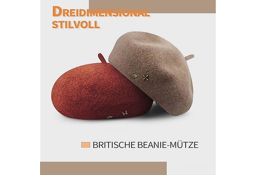 Refttenw Baskenmütze Damen Winter Warme Wollmütze Künstler Mütze Klassische günstig online kaufen