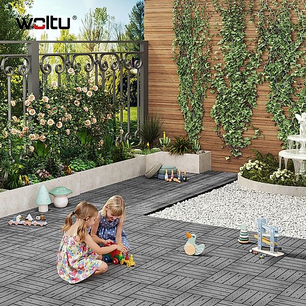 Woltu WPC-Fliesen, 22 St., Holzoptik Bodenbelag günstig online kaufen