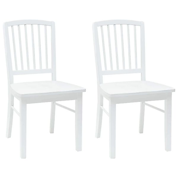 vidaXL Esszimmerstühle 2 Stk Weiß 50 x 52,5 x 91 cm Massives Gummiholz 4202 günstig online kaufen