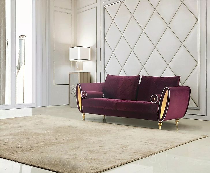 JVmoebel Sofa Luxus Polster 2-Sitzer mit Edelstahlelementen Design Neu, Mad günstig online kaufen