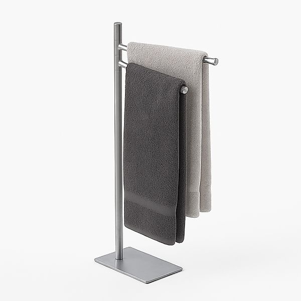 relaxdays Doppelhandtuchhalter Handtuchständer Edelstahl 2-armig, silber günstig online kaufen