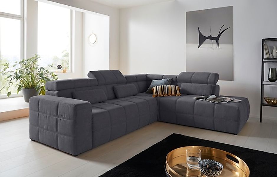 DOMO collection Ecksofa »Brandon L-Form, auch in Leder« inklusive Kopfteilv günstig online kaufen