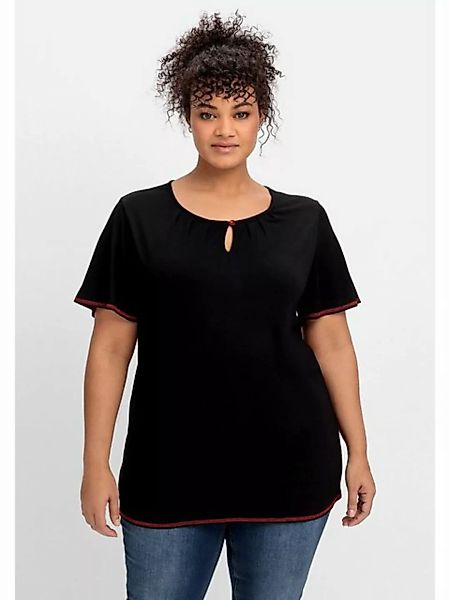 Sheego T-Shirt Große Größen mit Flügelärmel und Cut-out vorn günstig online kaufen